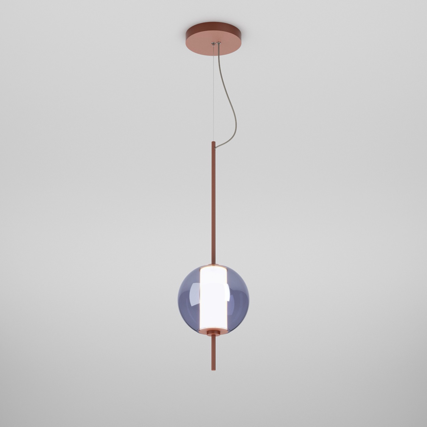 Aqform Beads single indigo glass sphere on a copper stem
